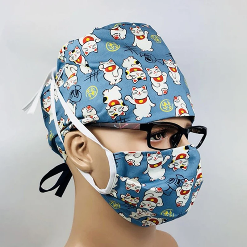 sanxiaxin Medical Scrub Surgical Nurse Cap New Pet Doctor Hat Hospital Doctor Surgery Hat Dentist Veterinary Medical Accessories