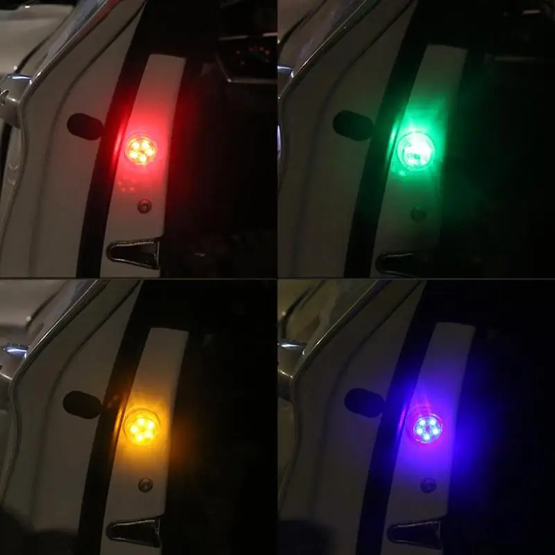 2 шт., сигнальные огни для открывания двери автомобиля, светодиодный сигнальный светильник для автомобильной двери, беспроводной водонепроницаемый светильник для предотвращения столкновений сзади, автомобильный светильник