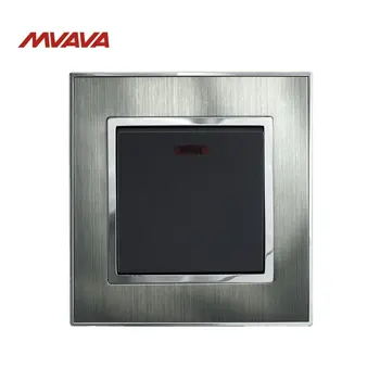 

Mvava 20A Heater Switch A/C control 110-250V Silver Satin Metal UK EU Standard LED Indicator Air-Condition Wall Switch