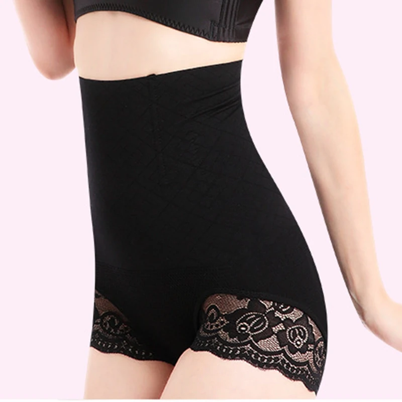 

High Waist Body Trainer Butt Lifter Panties Tummy Control Girdle Women Lace Patchwork Shaper