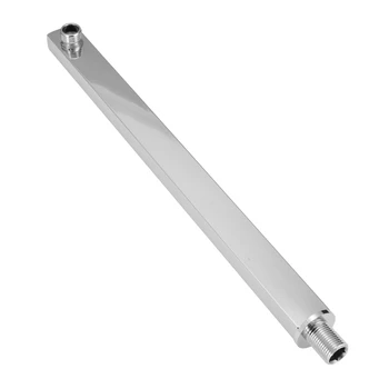 

40cm 16 Inch Square Chrome Wall Mounted Shower Extension Arm Rain Shower Head Bathroom Fixtures Shower Arms