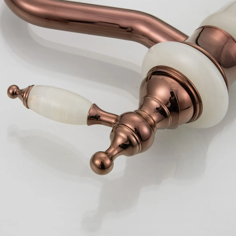 Bathroom Basin Faucet Rose gold Bronze Brass Mixer solid copper Luxury Europe style Tap Torneiras Para Banheiro crane 8