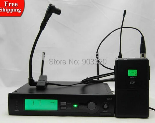 

SLX24 Receiver + Bodypack+Antena+Power Adapter Professional Stage Wireless Microphone System 110-220V Music Intrument