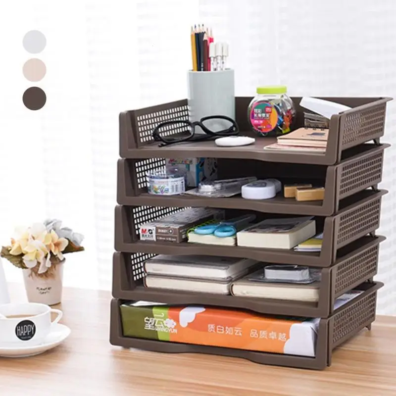 1pcs Plastic Saving Space Office Storage Box Desk Stationery Sundries