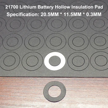 100pcs/lot 21700 lithium battery pack high temperature resistant barium paper positive hollow insulating gasket - Цвет: black