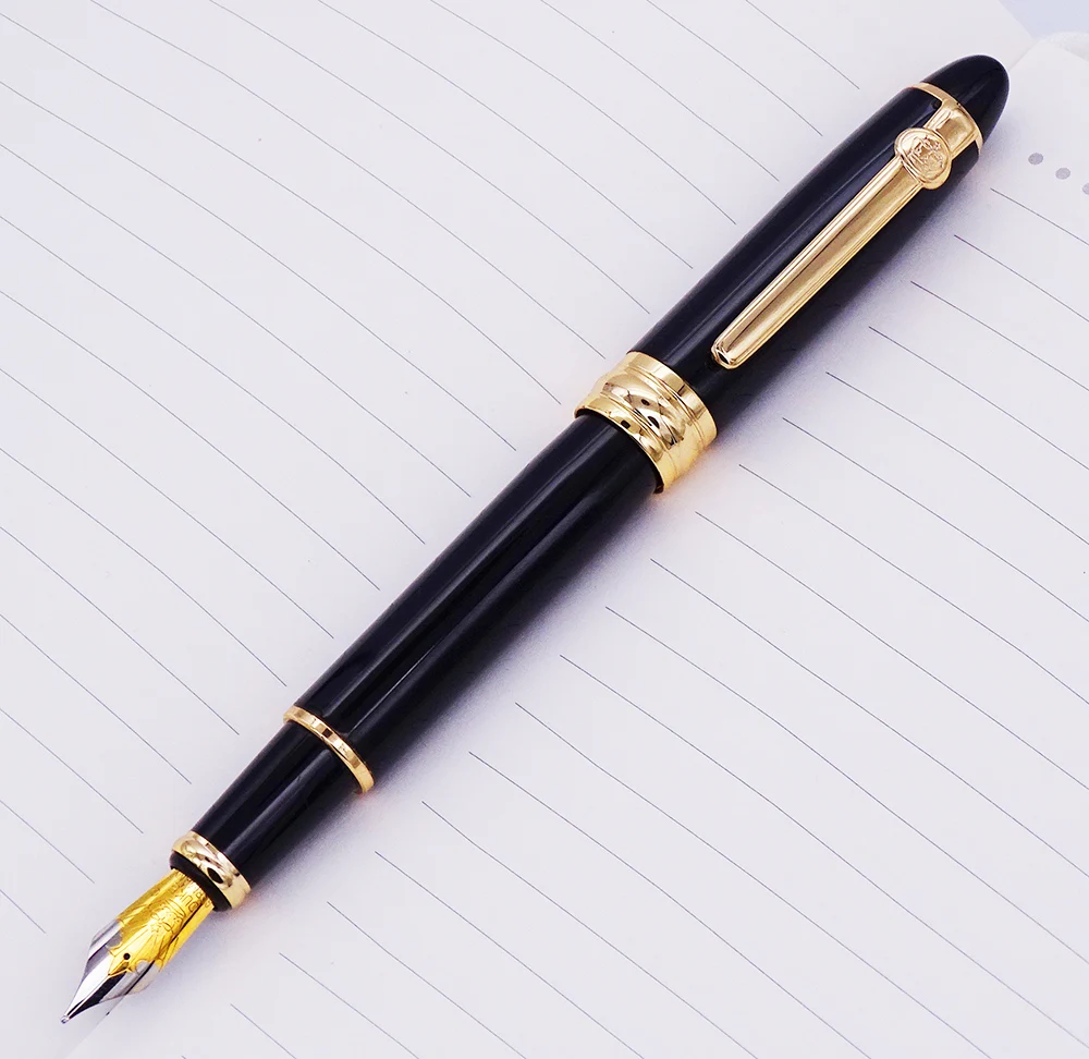 

Duke 146 Original European Taste Fountain Pen Iridium Medium Nib Ink Duke Pen, Noble Black/Red Color for Office Business Gift