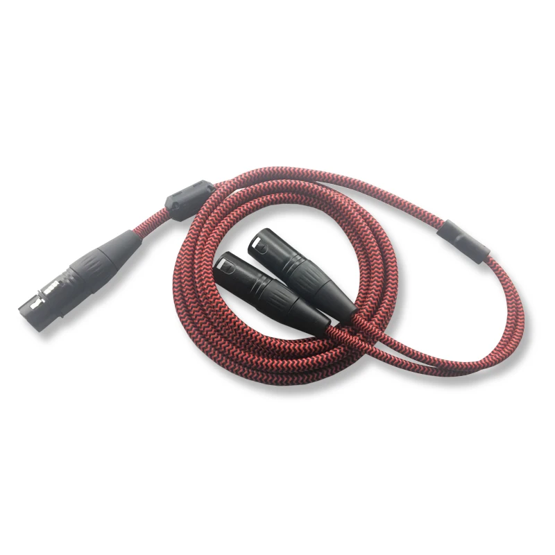 Высококачественный 3 контактный гнездовой разъем XLR на 2 Мужской анти jamming Shield Dual
