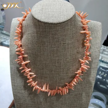

JYX 13mm Irregular Orange Coral Beads Necklace for Women Single-strand Gemstone Necklace 18"