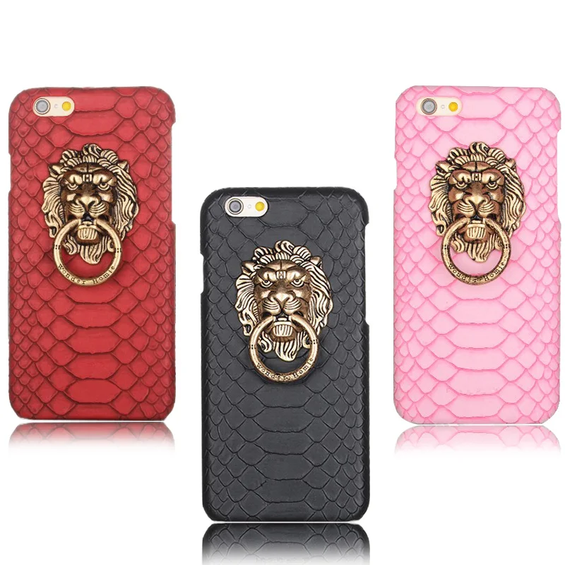 Aoweziic Lion head shop for iPhone 6Plus phone case 6s 7plus 8Plus X punk ring buckle protection suit tide