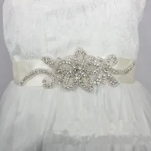 Реальные атласные свадебные пояса пять Хрустальный цветок Длинные свадебные Ремни со стразами стразы свадебный пояс-кушак Пояс