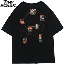 Мужская Уличная футболка в стиле хип-хоп с надписью «Science power Harajuku», летние повседневные футболки с коротким рукавом, хлопковые Модные топы, футболки