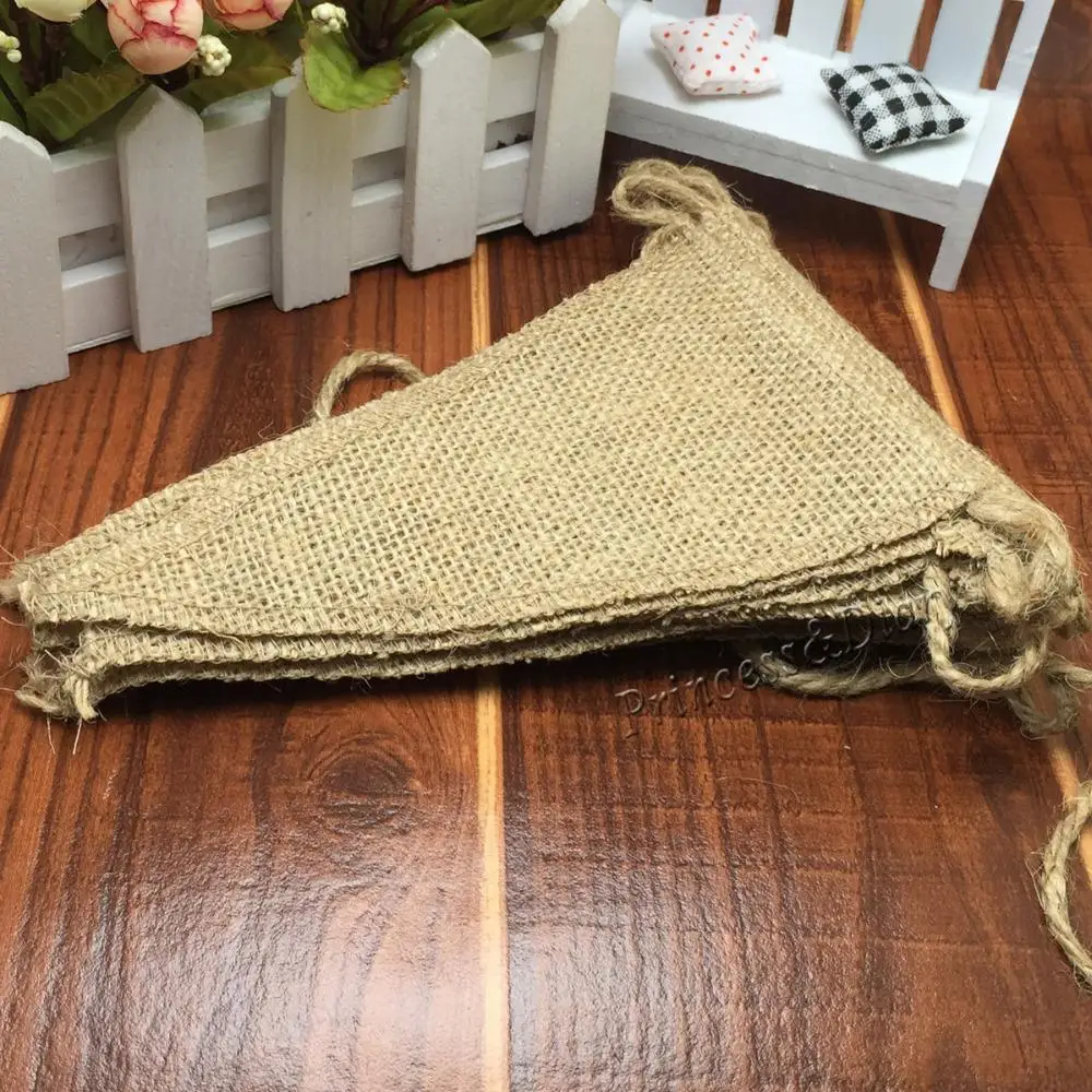 10 Pieces 3M Wedding Vintage Home Decoration Banner Pure Jute Flag ... 10 Pieces 3M Wedding Vintage Home Decoration Banner Pure Jute Flag ...