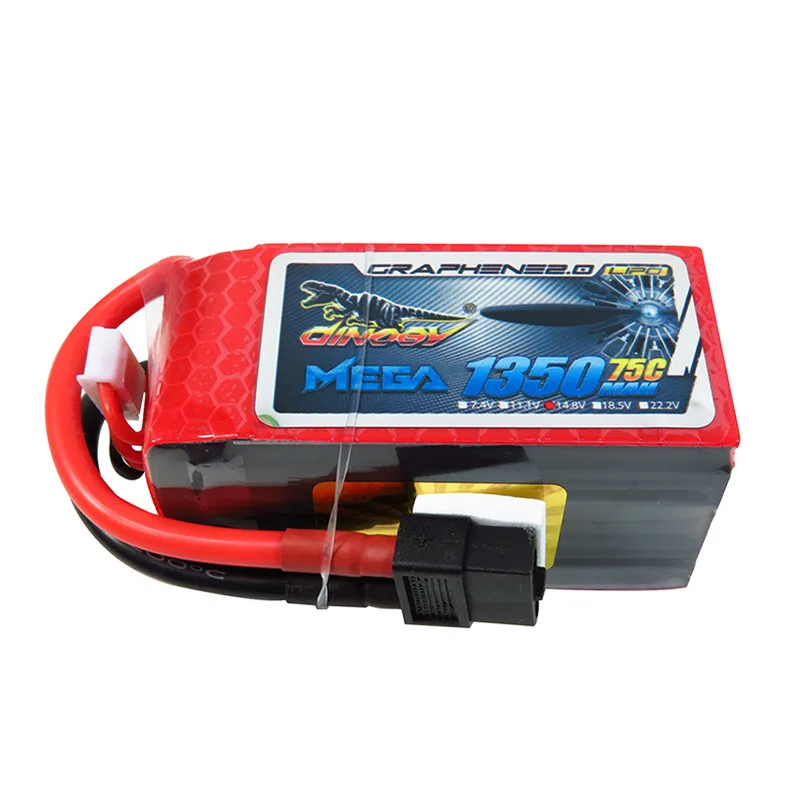 

Giant Power DINOGY MEGA GRAPHENE 2.0 14.8V 1350mAh 4S 75C Lipo Battery XT60 For FPV Quadcopter Racing RC Drone