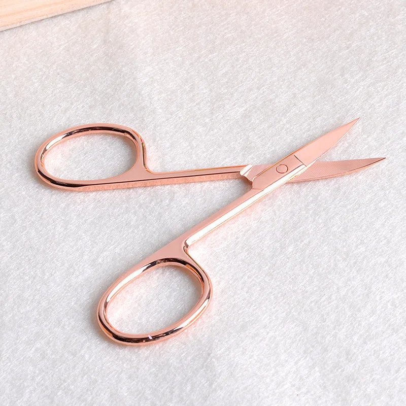AMSIC ножницы для бровей из нержавеющей стали, острый триммер, ножницы для волос в носу, маникюрные ножницы, резак, инструмент для макияжа ногтей