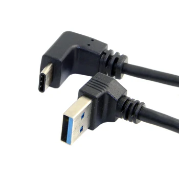 

10pcs/lot Chenyang USB 3.1 USB-C Up & Down Angled to Down Angled 90 Degree A Male Data Cable for Laptop & Tablet & Phone 1M