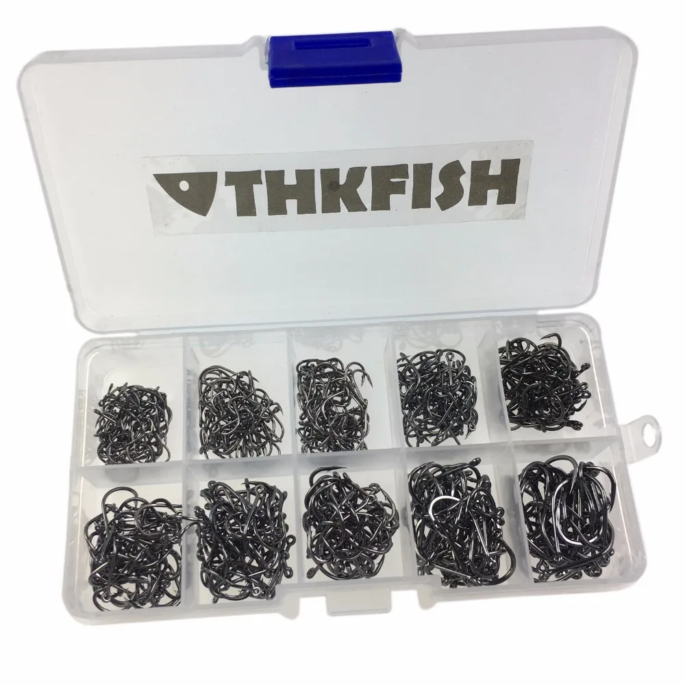 500pcs black fishing hooks