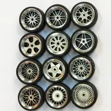 Jeu de roues en alliage échelle 1/64, pneus 1:64, roues en alliage moulé sous pression en caoutchouc, véhicule jouet, modèle général de changement de voiture, accessoires