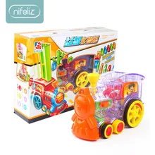 80 шт. блоки поезд электрический домино автомобиль модель автомобиля Волшебная автоматическая Настройка красочные пластиковые игрушки Домино подарок игра для детей