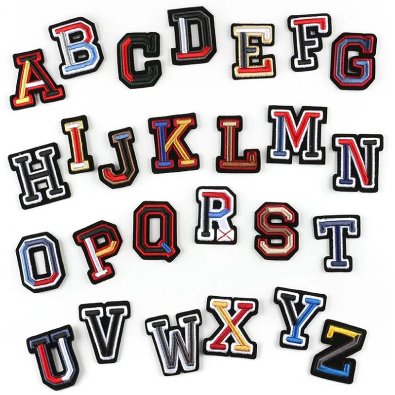 

Many Colors A B C English Parches Ropa Patch Embroidered Patches For Clothing Iron On For Close Shoes Bags Badges Embroidery