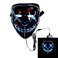 JUNBOON светящаяся темная маска светодиодный светильник костюм маска Вечерние Маски Хэллоуин Игра престолов маска - Цвет: blue