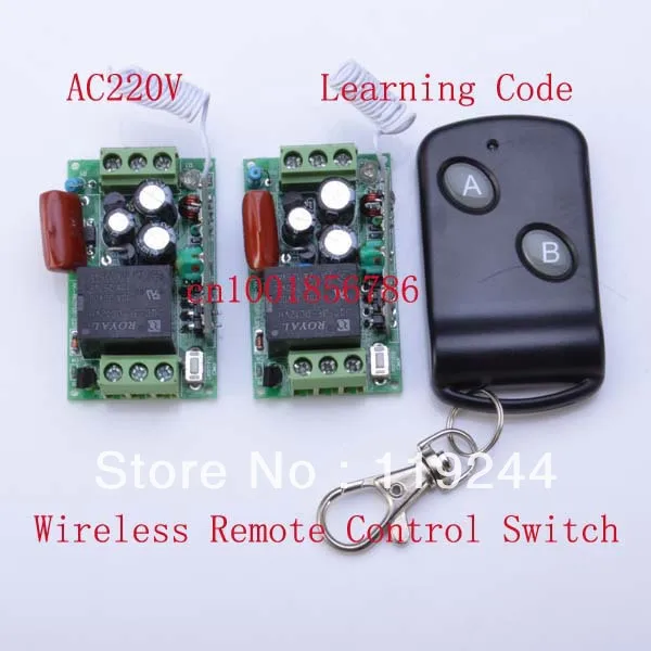 

Hot! 315Mhz/433Mhz Learning Code 220V 1CH 10A RF Wireless Remote Control Power Switch System M4/T4 output state is adjusted