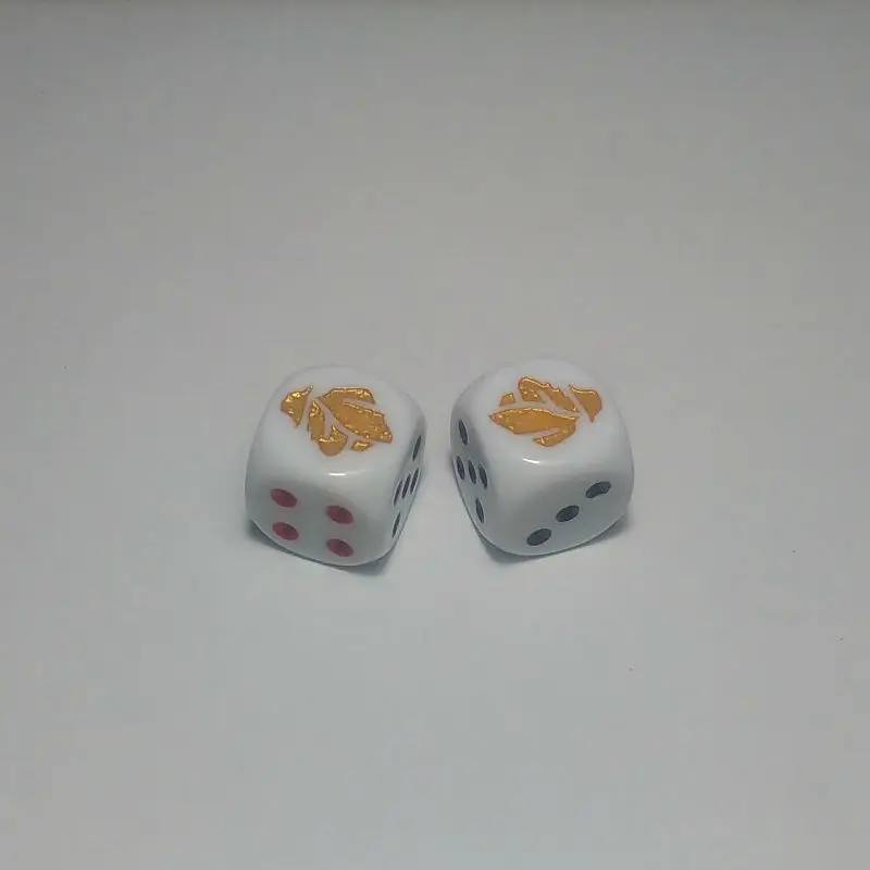 

Free shipping Exclusive NEW 10PCS 6-sided16mm D6 Special dice gold foil instead of number 1 dice for board game accessories