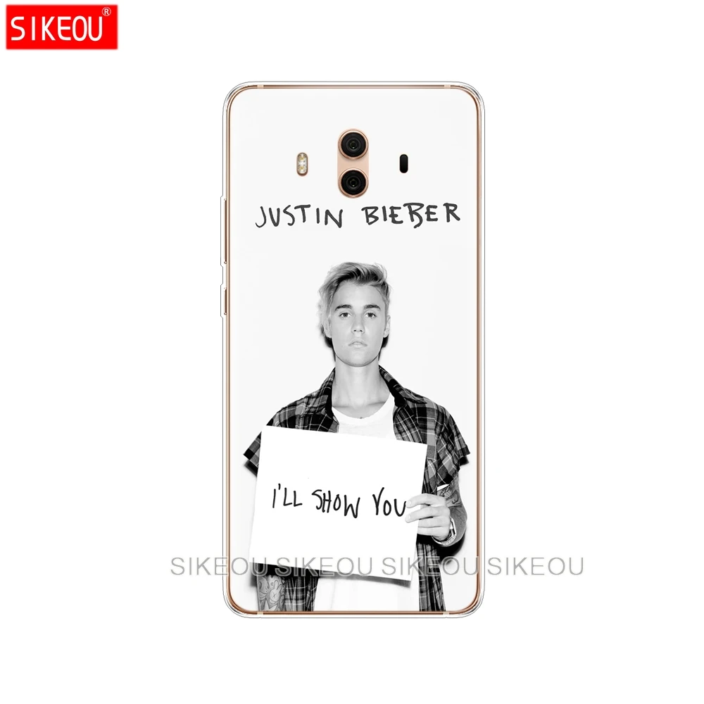 Silicone Cover phone Case for Huawei mate 7 8 9 10 pro LITE Fashion JUSTIN BIEBER Super Star
