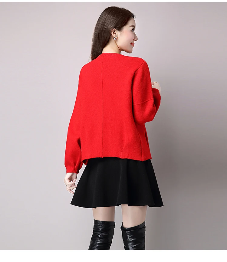 Осенний и зимний женский свитер, куртка, СВОБОДНЫЙ Модный женский вязаный свитер, короткий кардиган, куртка