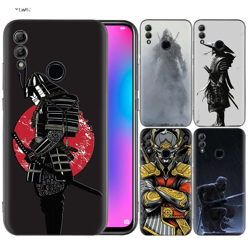 

Silicone Cover Case for Huawei Honor 10 9 Lite 8X 8C 8A Y6 Y7 Y9 7A Pro Prime 7C 2018 2019 V20 Japan The samurai Ninja