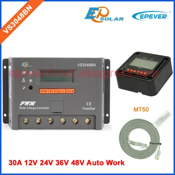

PWM 30A solar charger controller EPEVER VS3048BN MT50 remote Meter LCD display regulator EP series 48V high voltage charger work