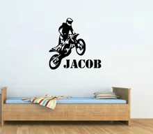  font b Custom b font Name Vinyl Decals font b Motorbike b font Motocross Wall