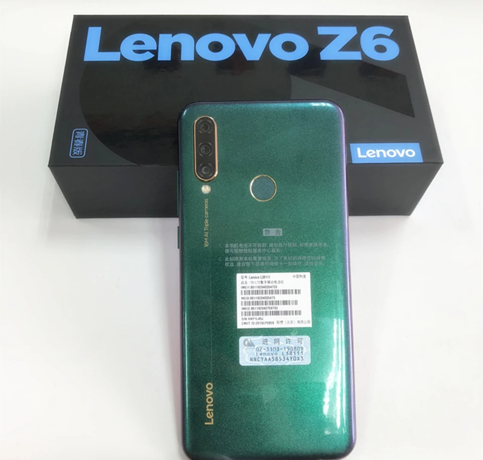 Lenovo Z6 Lite L38011 6G 64G мобильный телефон 6,3 дюймов 2340*1080 4050 мАч задняя камера 16,0 Мп+ 8,0 МП+ 5,0 МП Капля воды экран