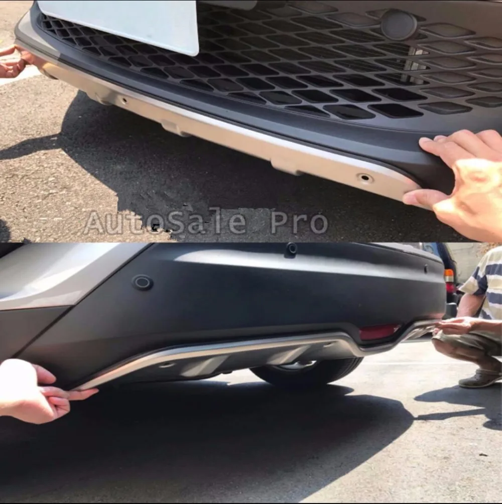 

Fit for Toyota C-HR CHR 2016 2017 2018 Stainless Steel Exterior Front & Rear Skid Plate Bumper Board 2pcs car accessories