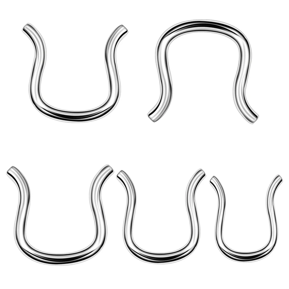 

1PC 316l Surgical Steel Curved U-Shaped Open Nose Retainer Hoop Piercing Ear Septum Hanger Rings Body Piercing Jewelry