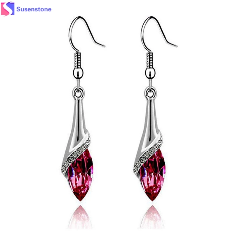 Женские серьги с кристаллами Marquise 1 пара капельки для свадьбы подарок #4 5|earring jackets