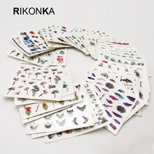 50 листов, наклейки для ногтей, смешанный дизайн, переводные наклейки для ногтей, водные знаки, Переводные картинки, сделай сам, декоративные инструменты для ногтей красоты