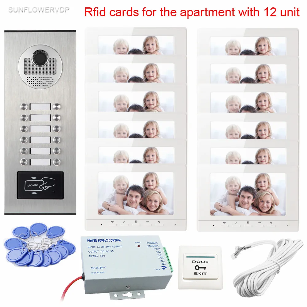 New Video Door Bell Rfid Access Control 12 Buttons Video