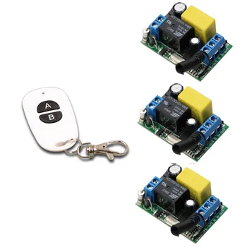 

AC 220V 10A Relay Receiver Transmitter Light Lamp LED Remote Control Switch Power Wireless ON OFF Key Switch Lock Unlock