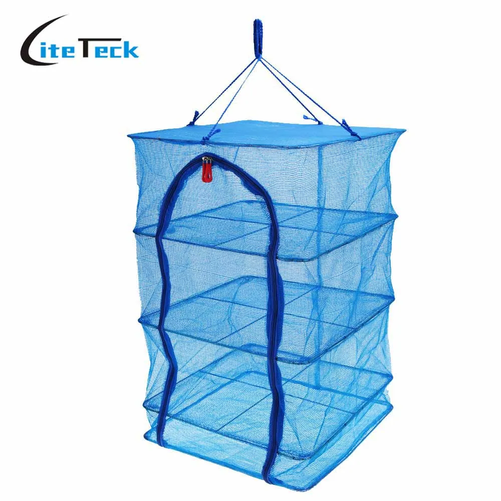 

Hot Sale 4 Layers 40 x 40 x 65cm Fish Drying Net Durable Drying Rack Folding Hanging Vegetable Fish Mesh Hanging Drying Net