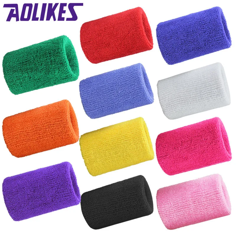

Aolikes 1PCS Fitness Wristbands Sport Sweatband Hand Sweat Wrist Support Brace Wraps Professional Tennis Badminton Basketball