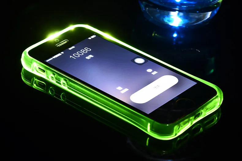 Flash Light LED Call Anti Shock TPU Clear Case Cover iphone X 5 6 7 8