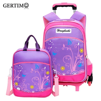 

Hot Boys Trolley backpack Girls Wheeled School Bag children Travel Luggage Suitcase On Wheels kids Rolling book bag detachable