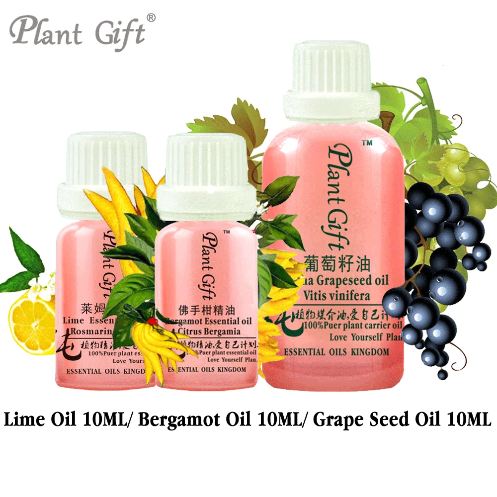 

Free Shopping 100% Pure Plant Essential Oil Italian Lime / Bergamot / Grape Seed Oil 10ml Ascorbic, Anti-bacterial, Anti-viral