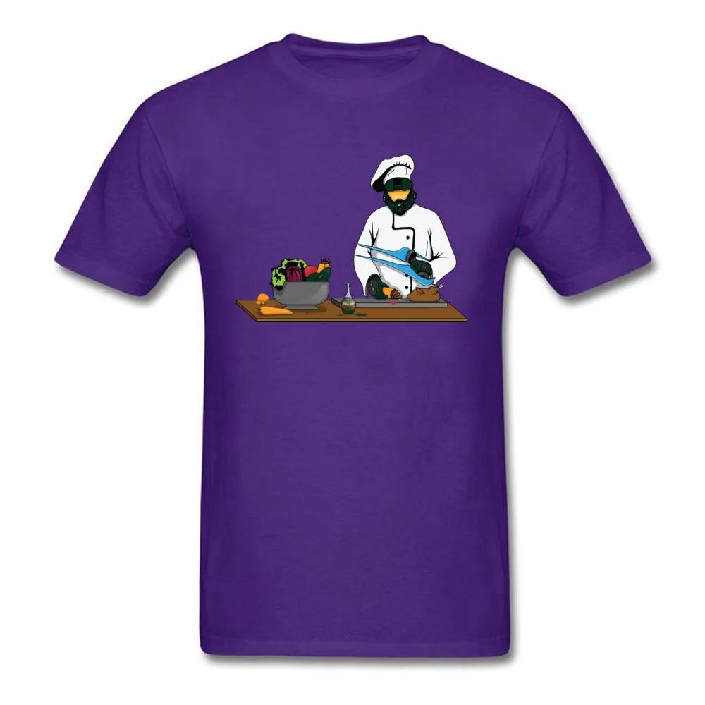 Master Chief or Chef Pure Cotton Men Short Sleeve Tops Tees Normal Summer T-shirts Summer Sweatshirts Latest O-Neck Master Chief or Chef purple