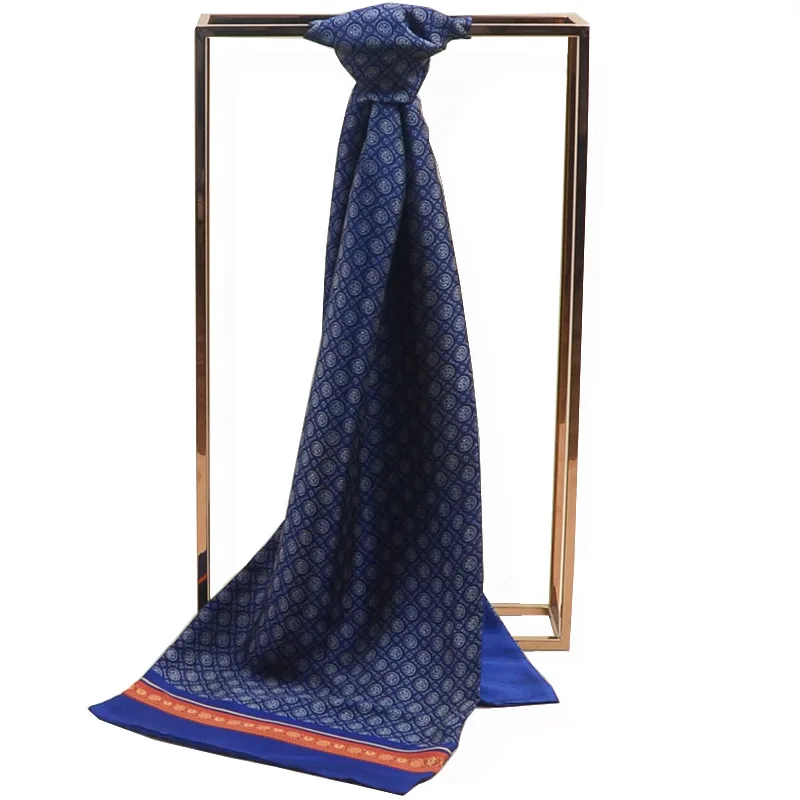 Winful Мужской осенне-зимний винтажный роскошный шарф, мужской шарф из искусственного шелка с принтом, деловые повседневные шарфы высокого качества