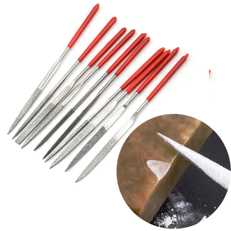 

10Pcs/Set Titanium Diamond Coating Needle Flat File Set Metal Working Craft Tools