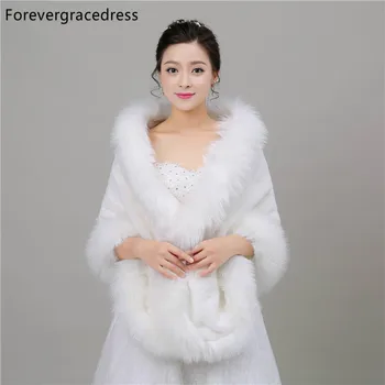 

Forevergracedress Modest Autumn Winter Faux Fur Wedding Wrap Bolero Jackets Bridal Coat Cape Cloak Shawls Scarves In Stock