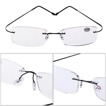 Новые ультралегкие титановые очки для чтения без оправы прямоугольные очки; оправа для очков+ 1,0 до+ 4,0 oculos