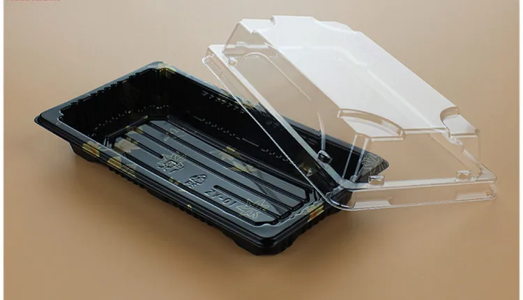 100 набор в японском стиле прозрачный пластиковый Ланч-бокс контейнер для еды одноразовый ланч-Контейнер Суши ящик для носков коробка для еды на вынос