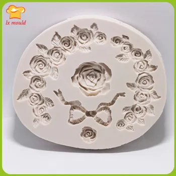 

LXYY mould custom section rosette ribbon ribbon European style cake cup silicone mold square candy mold